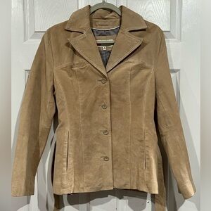 Wilsons Leather Cream Leather Jacket Blazer Style